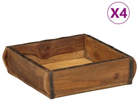 vidaXL Δίσκοι 4 τεμ 31x29x10 εκ. Στερεό Ξύλο Ανακυκλωμένο
