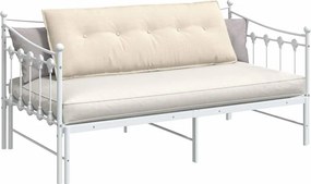vidaXL Μαξιλάρι Πλάτης Κρεμ 140 x 50 cm Υφασμάτινο Κορντουρά