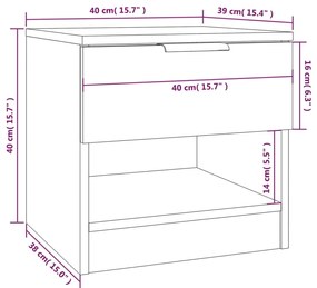 vidaXL Κομοδίνα 2 τεμ. Γκρι Σκυροδέματος από Επεξεργασμένο Ξύλο