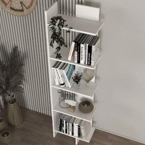 Βιβλιοθήκη Perla Megapap χρώμα λευκό 48x22x170εκ.