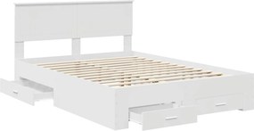 vidaXL Σκελετός Κρεβατιού Λευκό 140 x 190 cm Επεξεργασμένο Ξύλο