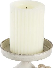 Κηροπήγιο DKD Home Decor 13 x 13 x 17,5 cm Μέταλλο Λευκό