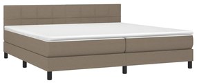 ΚΡΕΒΑΤΙ BOXSPRING ΜΕ ΣΤΡΩΜΑ &amp; LED TAUPE 200X200 ΕΚ. ΥΦΑΣΜΑΤΙΝΟ 3133185