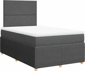 vidaXL Κρεβάτι Boxspring με Στρώμα Σκούρο Γκρι 120x190 εκ Υφασμάτινο