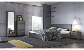 Savvidis Furniture Σετ Κρεβατοκάμαρας 6τμχ(κρεβάτι για στρώμα 90x190, 2 κομοδίνα, κολώνα και ολόσωμος καθρέφτης) N1 Βέγκε Μελαμίνη BEST-8080289