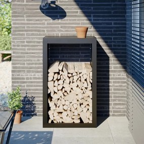 Ράφι Καυσόξυλων Μαύρο 60x40x100 εκ. Ατσάλινο