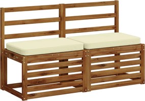 vidaXL Μαξιλάρια Πάγκου 2 Τεμαχίων VUGHT 2 pcs 100% Πολυεστέρας Κρεμ