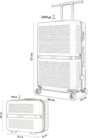 Stewehome Σετ βαλίτσας καμπίνας και νεσεσέρ με θύρες φόρτισης USB και από πολυκαρβονικό