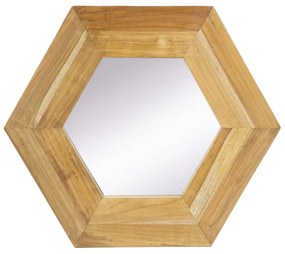 Artekko Mirror Καθρέφτης Τοίχου από Ξύλο Teak MDF Φυσική Απόχρωση (47x47x1.9)cm Artekko 85824-NATU