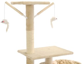 vidaXL Γατόδεντρο Μπεζ 230-250 εκ. με Στύλους Ξυσίματος από Σιζάλ