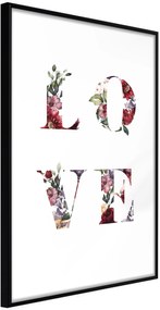 Αφίσα - Floral Love - 20x30 - Μαύρο - Χωρίς πασπαρτού