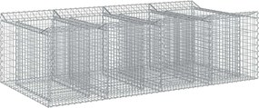 vidaXL Ανασηκωμένο κρεβάτι gabion 2 pcs Ασημί