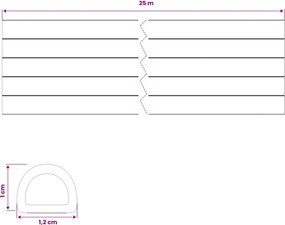 vidaXL Αυτοκόλλητη σφραγίδα παραθύρου Μαύρο 12 x 10 χιλ. 25 μ.