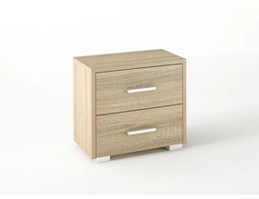 Intrahome Κομοδίνο με 2 συρτάρια σε χρώμα δρυς 50x34x48 Intrahomesa-00652743