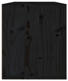Ντουλάπι Τοίχου Μαύρο 60 x 30 x 35 εκ. από Μασίφ Ξύλο Πεύκου - Μαύρο