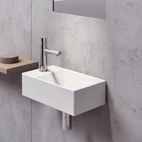 GSI Kube-X Slim 9484 Λευκός Πορσελάνινος Νιπτήρας Μπάνιου Κρεμαστός ή Επιτραπέζιος 40x23 cm