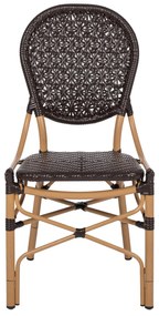 ΚΑΡΕΚΛΑ ΑΛΟΥΜΙΝΙΟΥ BAMBOO LOOK ΜΕ ΚΑΦΕ PE RATTAN  47x58x95Yεκ.