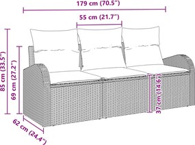 vidaXL Σετ Καναπέ Κήπου Καφέ συνθετικό ρατάν