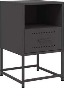 vidaXL Κομοδίνα 2 τεμ. Μαύρα 36x39x60,5 εκ. Χάλυβα