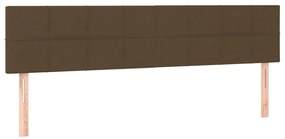 vidaXL Κρεβάτι Boxspring με Στρώμα Σκούρο Καφέ 200x200 εκ. Υφασμάτινο