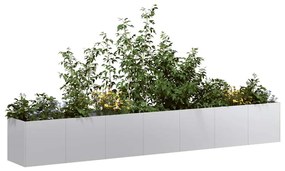 Ζαρντινιέρα 280x40x40 εκ. από Γαλβανισμένο Ατσάλι - Ασήμι
