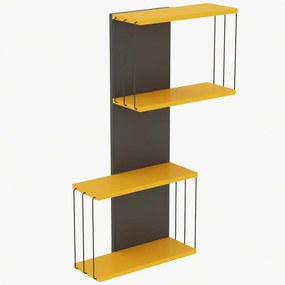 Ραφιέρα Τοίχου Destan 854KLN1731 65x19x96cm Anthracite-Yellow