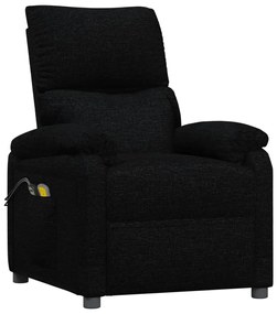 vidaXL Πολυθρόνα Μασάζ Ηλεκτρική Μαύρη Υφασμάτινη