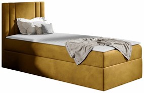 Κρεβάτι continental Baltimore 179, Μονόκλινο, Continental, Κίτρινο, 100x200, Ταπισερί, Τάβλες για Κρεβάτι, 102x208x103cm, 70 kg, Στρώμα: Ναι