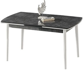 Τραπέζι Επεκτεινόμενο Toskana 107BCK1510 132/170x76,5x79cm Stone Effect Anthracite-White Μοριοσανίδα,Ξύλο