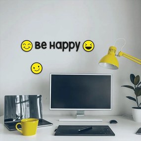 Αυτοκόλλητα Τοίχου Βινυλίου Be Happy S 59518 45x35cm Yellow-Black Ango