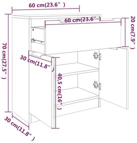 ΝΤΟΥΛΑΠΙ ΓΥΑΛΙΣΤΕΡΟ ΛΕΥΚΟ 60 X 30 X70 ΕΚ. ΕΠΕΞΕΡΓΑΣΜΕΝΟ ΞΥΛΟ 811094