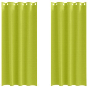 vidaXL Κουρτίνες με κουρτίνες 2 pcs Λαχανί 225x140εκ. Πολυεστέρας