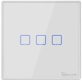 SONOFF smart διακόπτης T2EU3C-RF 433MHz, αφής, τριπλός, λευκός