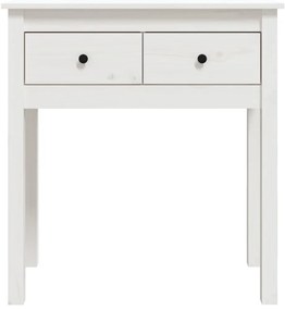 vidaXL Τραπέζι Κονσόλα Λευκό 75 x 35 x 75 εκ. από Μασίφ Ξύλο Πεύκου