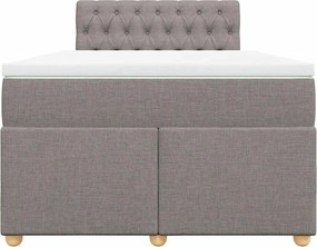 vidaXL Κρεβάτι Boxspring με Στρώμα Taupe 120x190 εκ. Υφασμάτινο