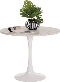 ΤΡΑΠΕΖΙ ΤΡΑΠΕΖΑΡΙΑΣ ROLLO HM9421.11 ΣΤΡΟΓΓΥΛΟ WHITE MARBLE Φ90x74Υεκ.