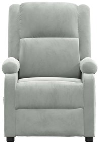 vidaXL Πολυθρόνα Μασάζ Ανοιχτό Γκρι Βελούδινη