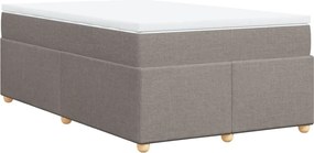 vidaXL Κρεβάτι Boxspring με Στρώμα Taupe 120x190 εκ. Υφασμάτινο