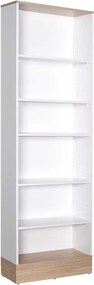Βιβλιοθήκη Base Megapap χρώμα oak - λευκό 60x26x197εκ.