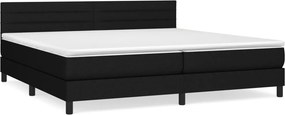 vidaXL Κρεβάτι Boxspring με Στρώμα Μαύρο 200x200 εκ. Υφασμάτινο