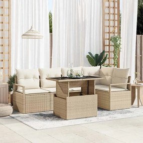 vidaXL Σετ Καναπέ Κήπου 6 pcs μπεζ και κρεμ 100 x 55 x 73 εκ