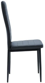Καρέκλα Parker PU ανθρακί-μαύρο πόδι 42x48x98εκ 4αδα 42x48x98 εκ.
