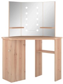 vidaXL Μπουντουάρ Γωνιακό με LED Χρώμα Δρυς 111 x 54 x 141,5 εκ.