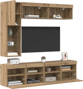 vidaXL Ντουλάπι TV 7 pcs Artisan Oak Επεξεργασμένο ξύλο