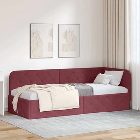 vidaXL Κρεβάτι Γωνίας Κόκκινο 80 x 200 cm ύφασμα
