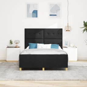 vidaXL Κρεβάτι Μαύρο 140x200 εκ. Υφάσμα