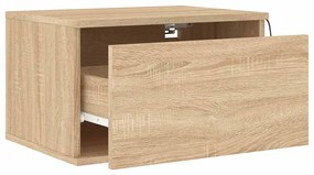 vidaXL Κομοδίνο Επιτοίχιο με Φώτα LED Sonoma Δρυς