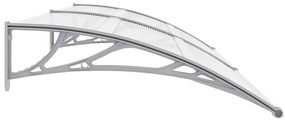 vidaXL Στέγαστρο Πόρτας Γκρι 240 x 100 εκ. Πολυανθρακικό