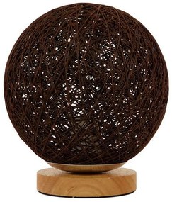 Φωτιστικό Επιτραπέζιο Ψάθινο Weston 01337 1xE27 Φ20cm Dark Brown GloboStar