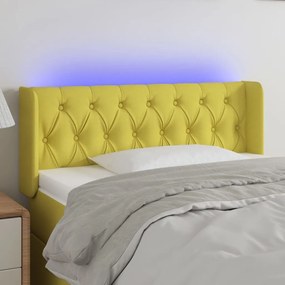 Κεφαλάρι Κρεβατιού LED Πράσινο 93x16x78/88 εκ. Υφασμάτινο - Πράσινο